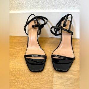 Sexy strappy black sandal high heels